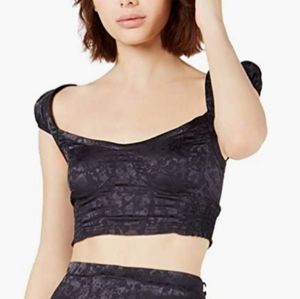 Free People floral silky crop top